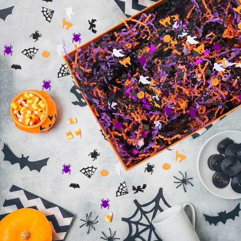 CIPOWM 16oz Halloween Crinkle Cut Paper Shred, 3 Colors Raffia Paper Shred Filler with Halloween Confetti Shredded Paper Grass for Gift Wrapping Craft DIY Gift Bag Box Filling Party Supply - Image 5